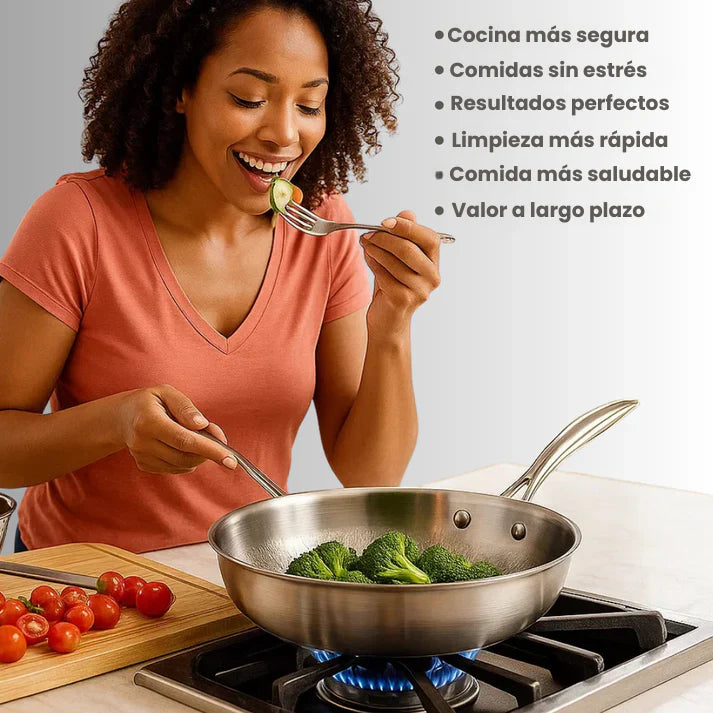 Sartén de Titanio Puro Antiadherente