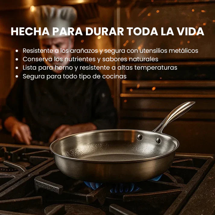 Sartén de Titanio Puro Antiadherente
