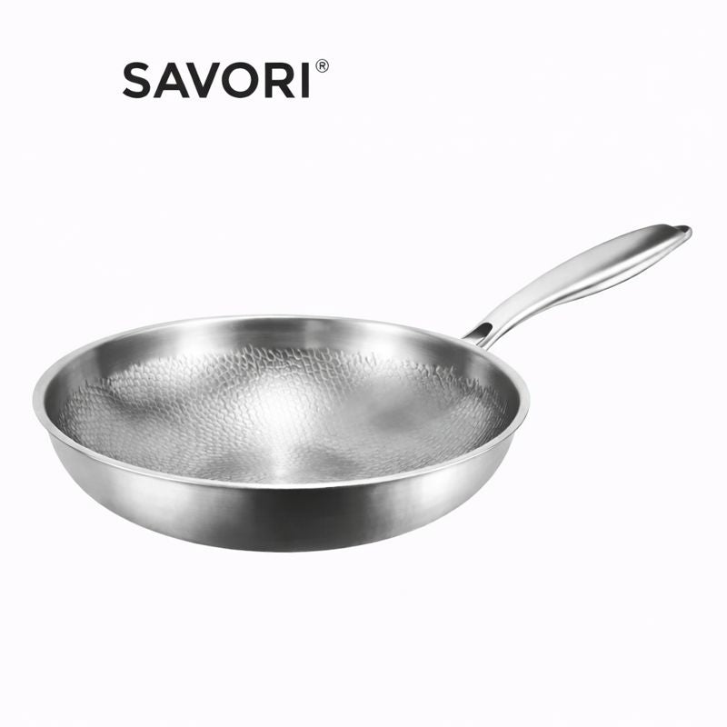 Sartén wok de titanio con fondo plano